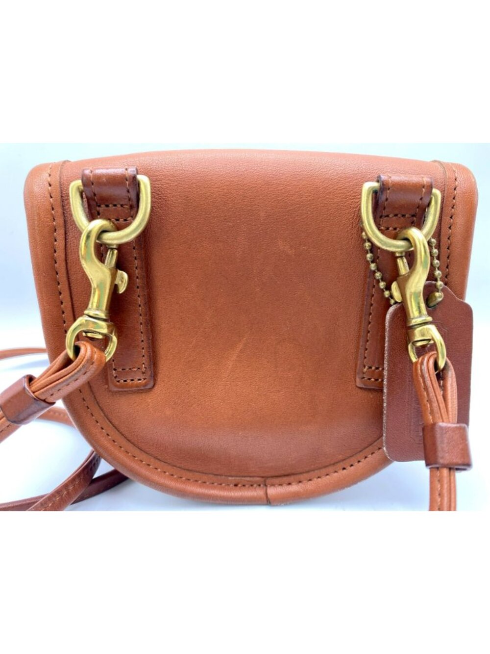 Vintage Coach Watson Bag B7C-9826 British Tan Brown Leather Brass Crossbody 9826 - Picture 6 of 13